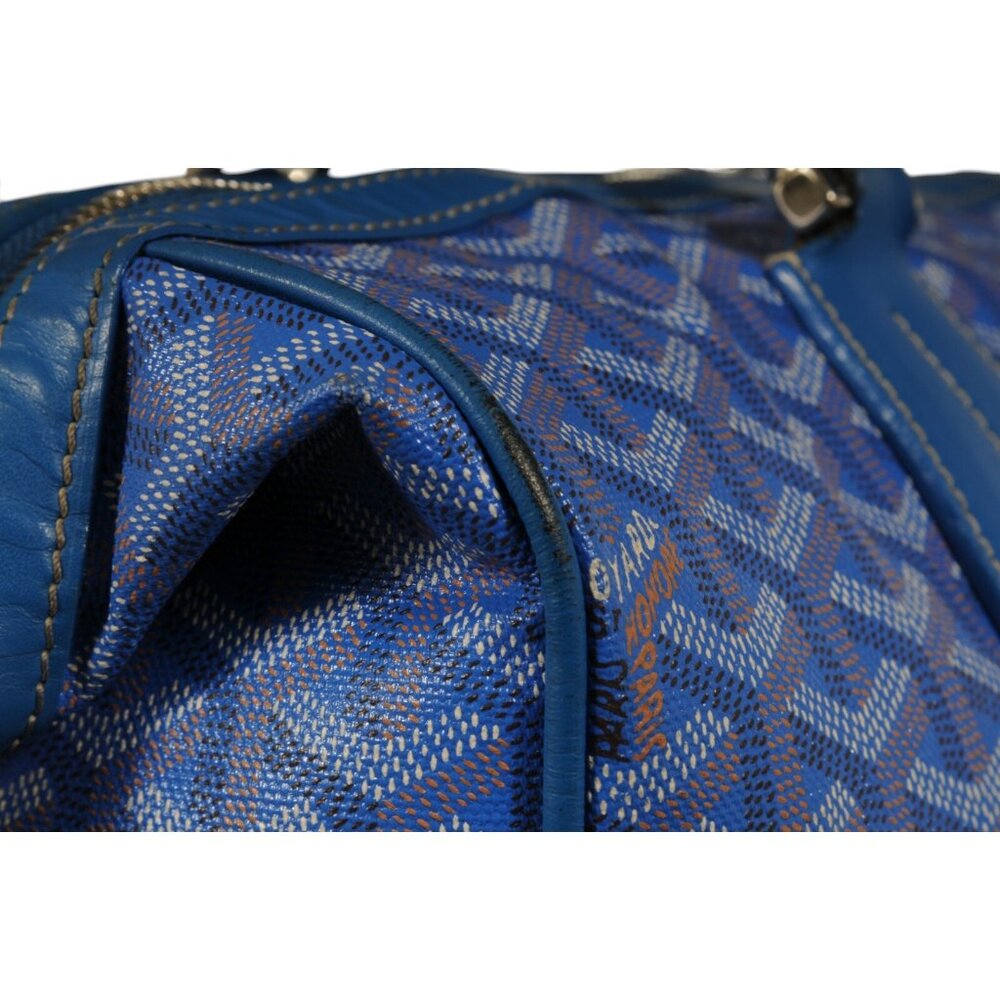 Goyard Victoria GM Blue Crossbody Travel Tote Duffle 55 Weekend Carry On Bag - Picture 14 of 16